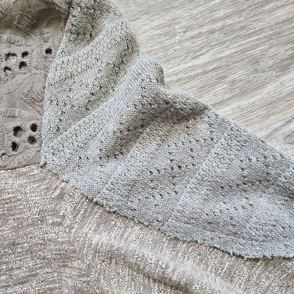 Miss Me Woman's Size M Knit Crochet Embroidered Hoodie Sweater Drawstring - Picture 4 of 9